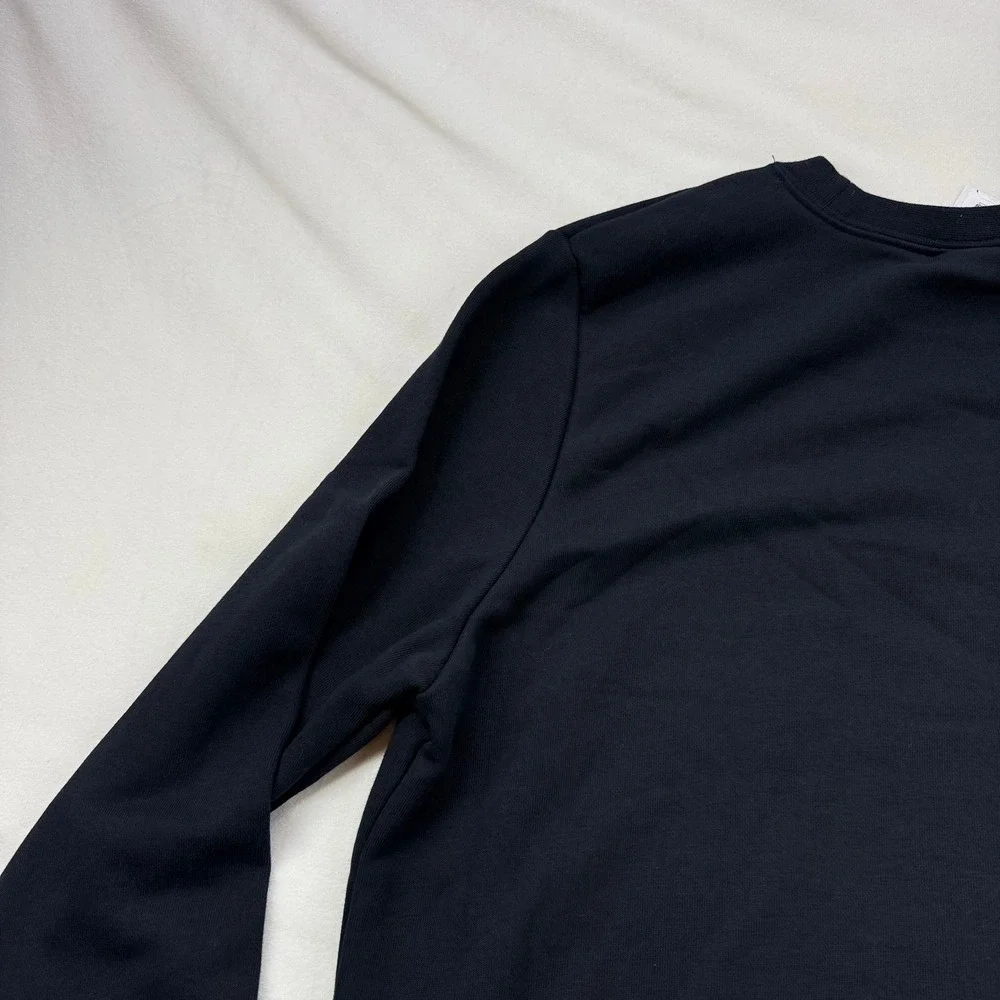 Nike Womens Sportswear Crewneck Sweatshirt Black Yellow Just Do It Logo M NWT